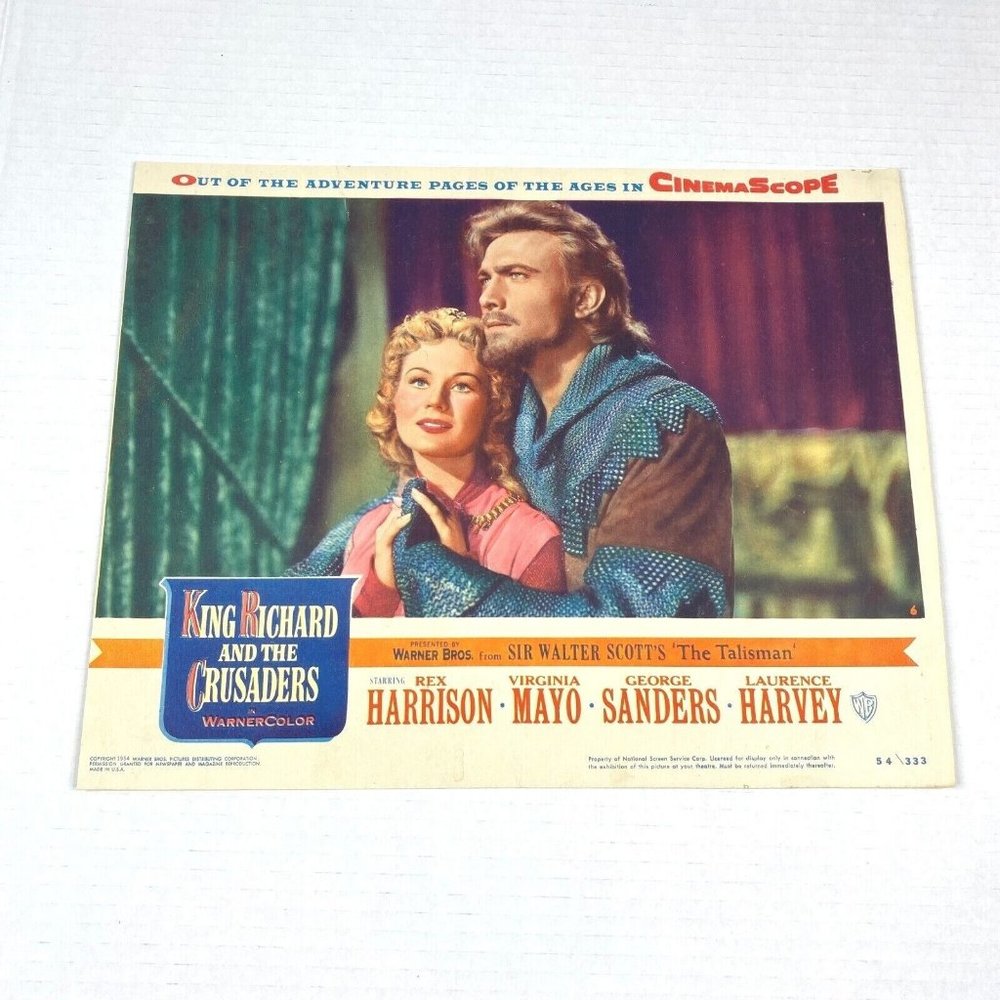 King Richard And The Crusaders 1954 Lobby Card Movie Posters Rex Harrison Drama